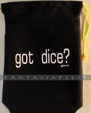 Black Got Dice Logo Cotton Dice Bag (noppapussi)