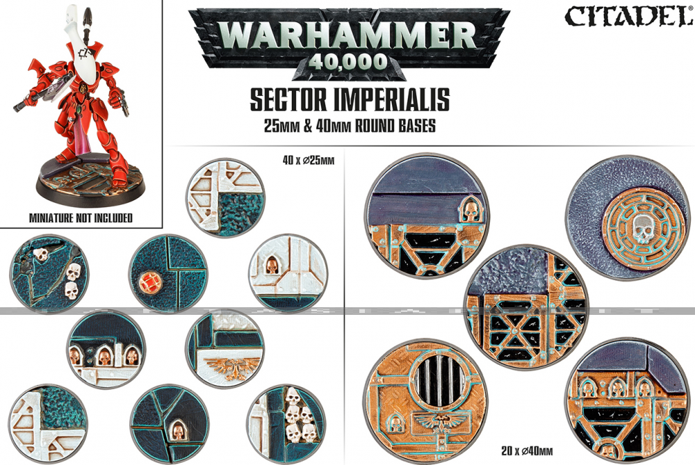 Sector Imperialis: 25mm and 40mm Round Bases (40+20)