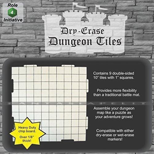 Dry Erase Dungeon Tiles: Pack of Nine 10'' Interlocking Tiles