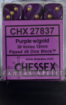 Vortex: 12mm D6 Purple/Gold Block (36)