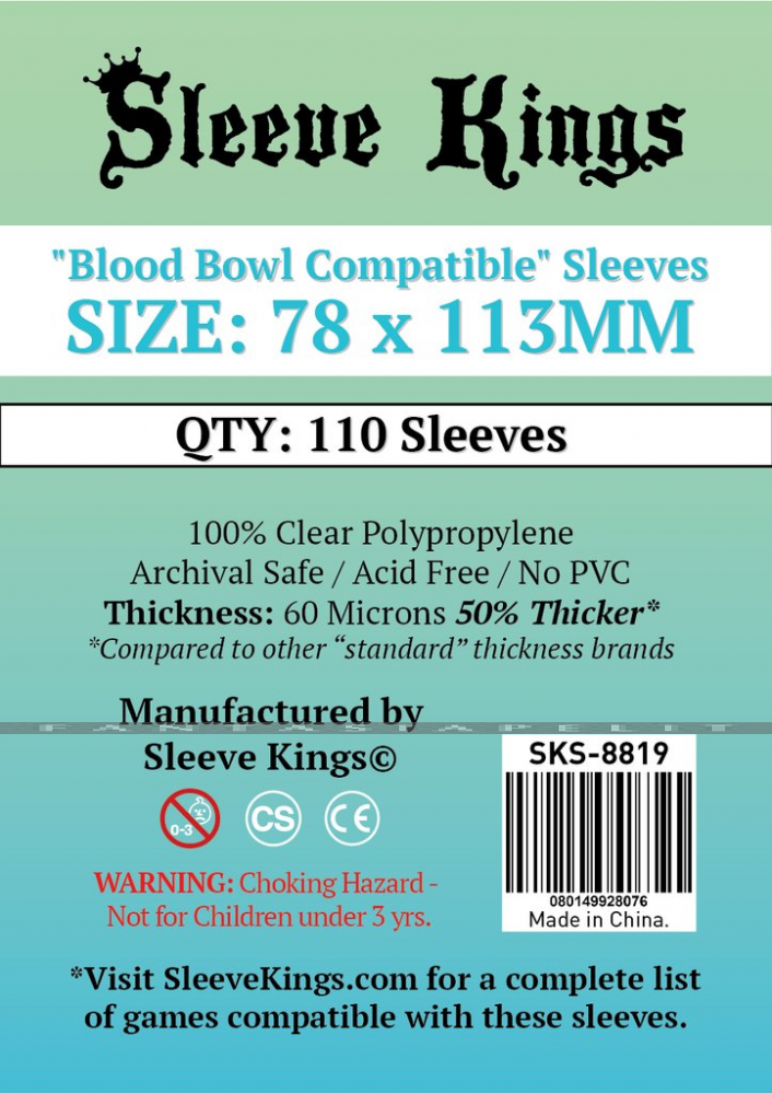 Sleeve Kings ''Blood Bowl Compatible'' Sleeves (78x113mm) (110)