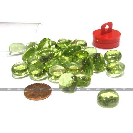 Crystal Light Green Glass Stones in 5.5 inch Tube (40)