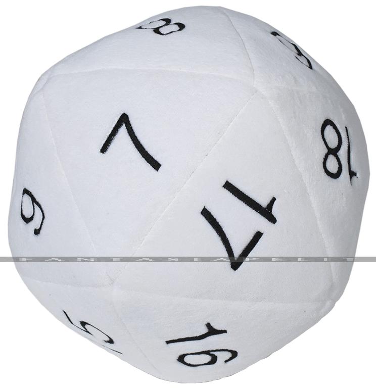 Jumbo D20 Novelty Dice Plush: White with Black (10 Inches)