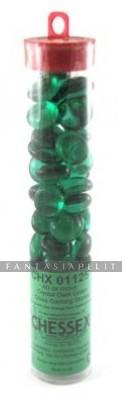Crystal Dark Green Glass Stones in 5.5 inch Tube (40)