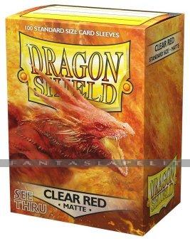 Dragon Shield: Matte Sleeves Clear Red (100)