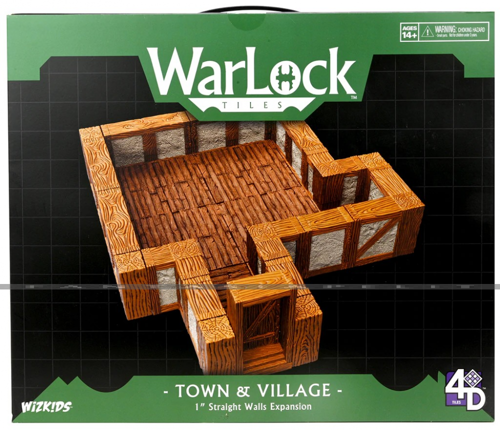 WarLock Tiles: Town & Village 1 Inch Straight Walls Expansion