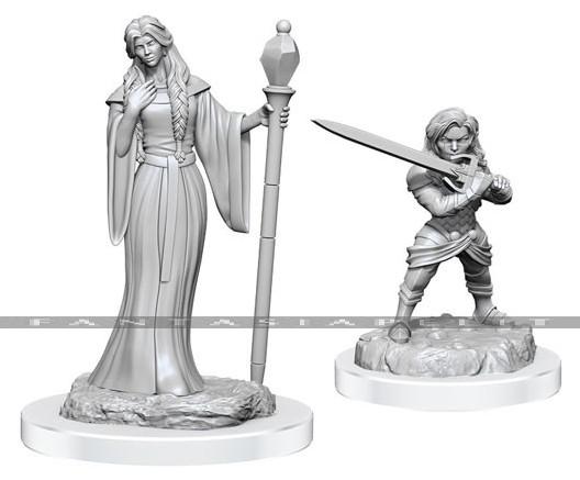 Critical Role Unpainted Miniatures: Female Human Wizard & Female Halfling Holy Warrior (2)