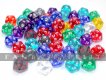 Translucent: Poly D20 Assorted Bag of Dice (50) Revised