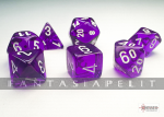 Translucent: Mini-Polyhedral Purple/white 7-Die Set