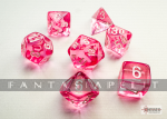 Translucent: Mini-Polyhedral Pink/white 7-Die Set