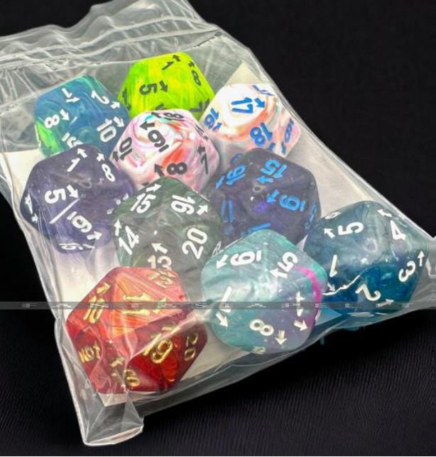Bag of 10 Countup&down d20s