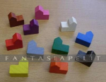 Wooden Pawns, Churches (9, Multi-color) (5 Sets)