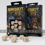 Runequest: Beige & Burgundy Dice Set (7)