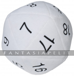 Jumbo D20 Novelty Dice Plush: White with Black (10 Inches)