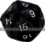 Jumbo D20 Novelty Dice Plush: Black with Silver (10 Inches)