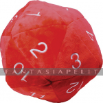 Jumbo D20 Novelty Dice Plush: Red with White (10 Inches)