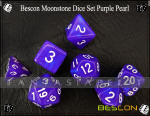 Moonstone Purple Pearl Dice Set (7 noppaa)