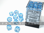 Borealis: 12mm d6 Icicle/light blue Luminary Dice Block (36 dice) 