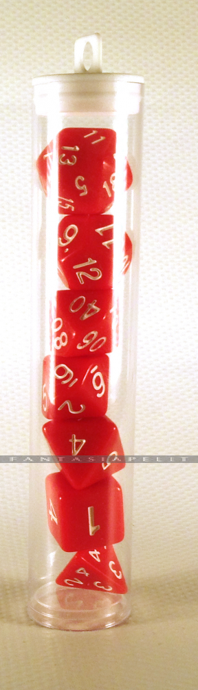 Opaque Dice Set Red/Punainen noppasetti (7 noppaa)
