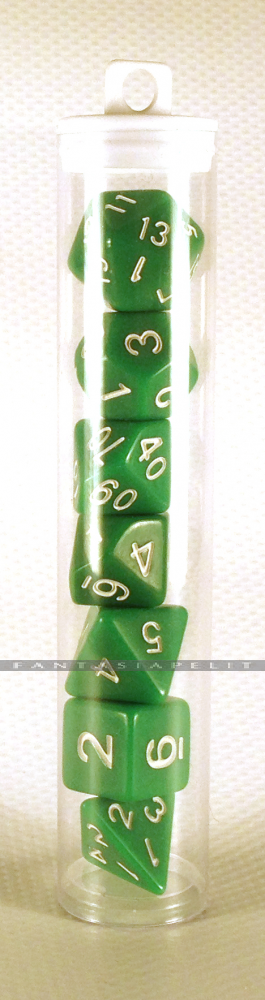 Opaque Dice Set Green/Vihreä noppasetti (7 noppaa)