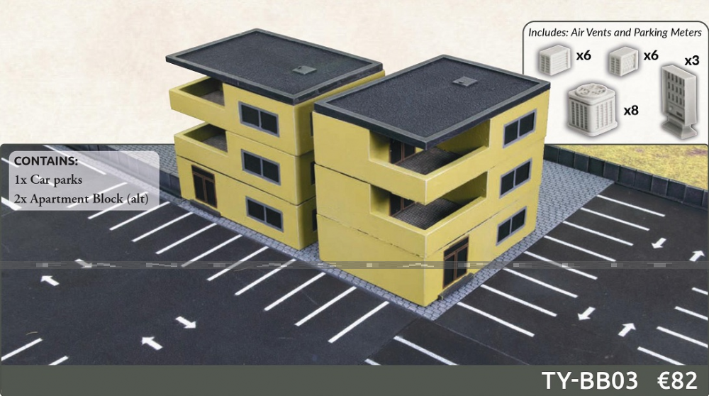 Modern Terrain Bundle 3: Apartments & Parking (15mm)