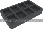 Figure Foam Tray 35 mm (1.4 inch) Half-size with Base - 8 Large Cut-outs