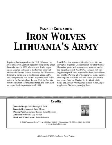 Panzer Grenadier: Iron Wolves -Lithuania's Army