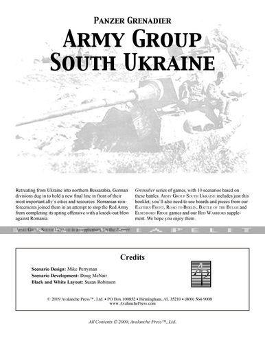 Panzer Grenadier: Army Group South Ukraine -Battles in Bessarabia, 1944