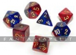 Gemini 2: Polyhedral Blue-Red w/Gold 7-Die Set