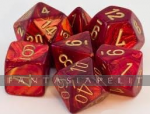 Scarab: Polyhedral Scarlet/Gold 7-Die Set