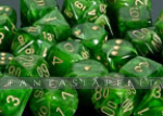 Vortex: Polyhedral Green/Gold 7-Die Set