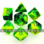 Gemini 6: Polyhedral Green Yellow/Silver 7-Die Set