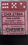 Frosted 12mm D6 Pink (36)