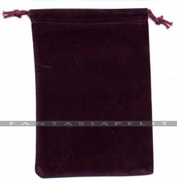 Burgundy Velour Dice Pouch (large)