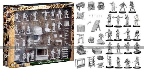 Deep Cuts Unpainted Miniatures: Townspeople & Accessories
