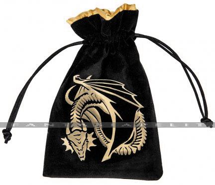 Dice Bag: Dragon Black/Golden Velour