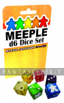 Meeple D6 Dice Set: Blue