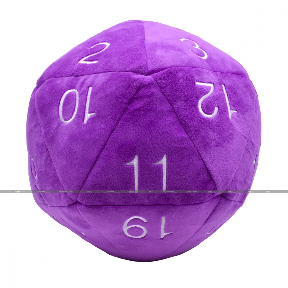 Jumbo D20 Novelty Dice Plush: Purple with White Numbering (10 Inches)