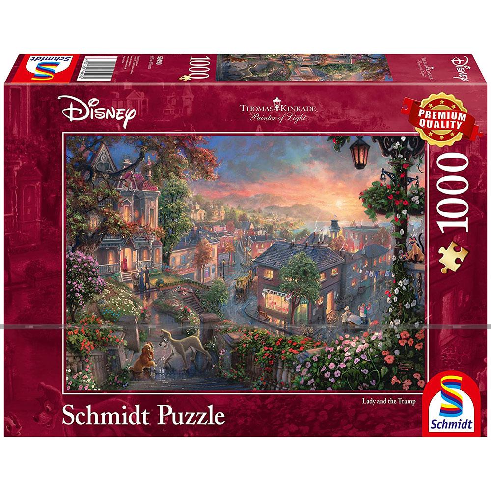 Disney Puzzle: Thomas Kinkade -Lady and the Tramp (1000 pieces)