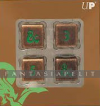 Heavy Metal D6 Dice: Copper and Green (4)