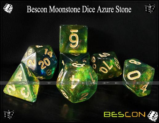 Moonstone Azure Stone Dice Set (7 noppaa)