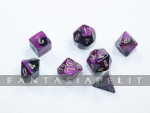 Gemini: Mini-Polyhedral Black-Purple/gold 7-Die Set