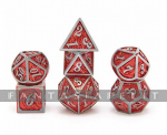 Solid Metal Dragon Dice Gun Metal with Red