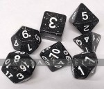 Glitter Dice Set Black/Musta Hilenoppasetti (7 noppaa)