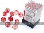 Nebula: 12mm d6 Red/silver Luminary Dice Block (36 dice)