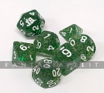 Glitter Dice Set Green/Vihreä Hilenoppasetti (7 noppaa)