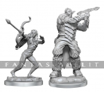 Critical Role Unpainted Miniatures: Ashari Stoneguard & Ashari Skydancer