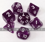 Glitter Dice Set Purple/Violetti Hilenoppasetti (7 noppaa)