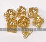 Glitter Dice Set Golden/Kultainen Hilenoppasetti (7 noppaa)
