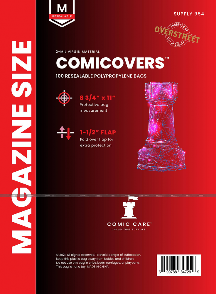 Comicare Magazine Polypropylene Resealable Bags (100)